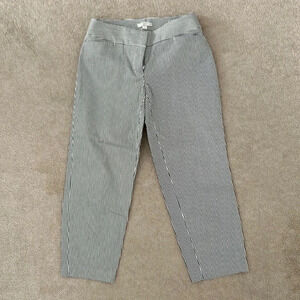 LOFT horizontal striped Capri pants size 0 black and cream